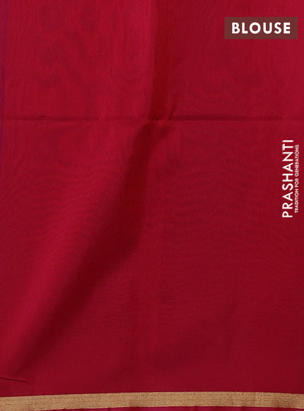 Kora silk cotton saree blue and pink with zari woven buttas and small zari woven border