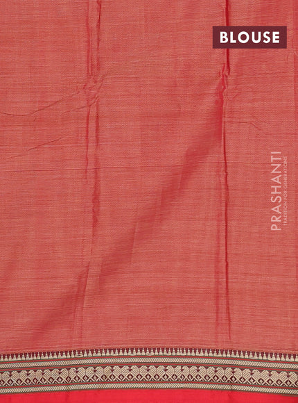 Narayanpet cotton saree red shade and red with plain body and thread woven border
