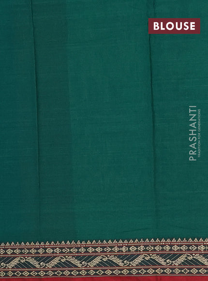 Narayanpet cotton saree green and maroon with plain body and thread woven border