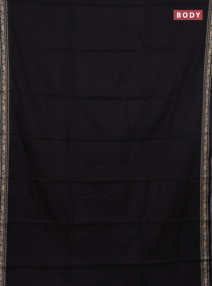 Narayanpet cotton saree black with plain body and thread woven border
