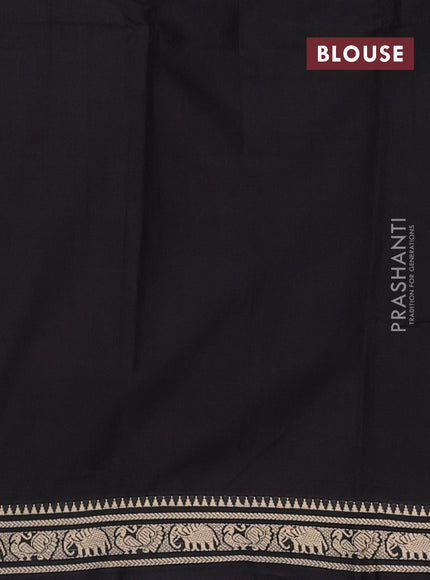 Narayanpet cotton saree black with plain body and thread woven border