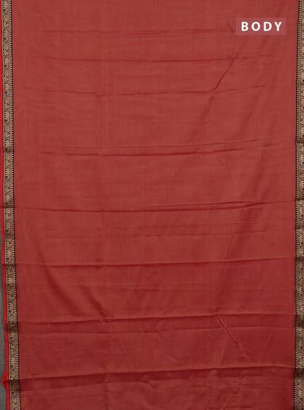 Narayanpet cotton saree red shade and red with plain body and thread woven border
