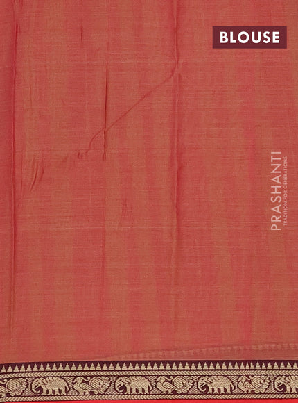 Narayanpet cotton saree red shade and red with plain body and thread woven border