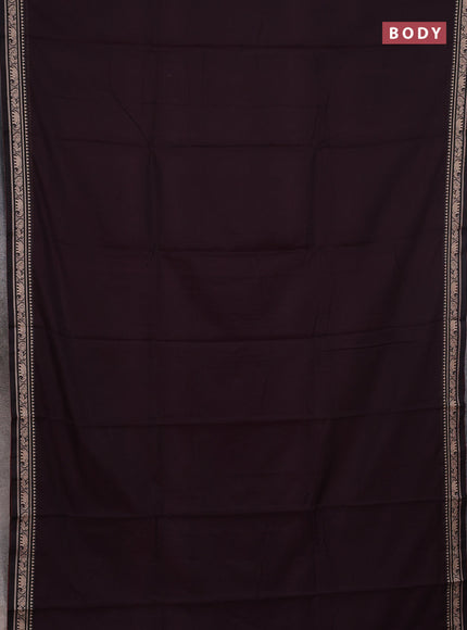 Narayanpet cotton saree deep wine with plain body and thread woven border