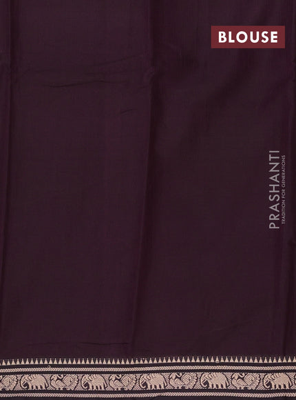 Narayanpet cotton saree deep wine with plain body and thread woven border