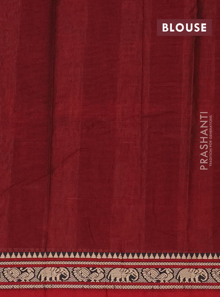 Narayanpet cotton saree deep maroon with plain body and thread woven border