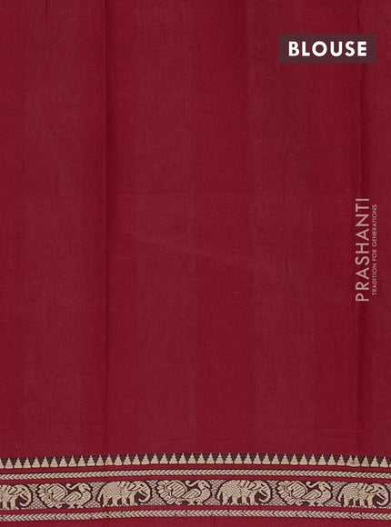 Narayanpet cotton saree red  with plain body and thread woven border