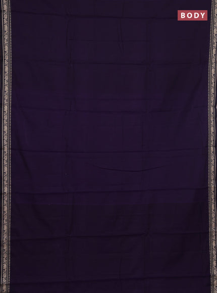 Narayanpet cotton saree violet with plain body and thread woven border