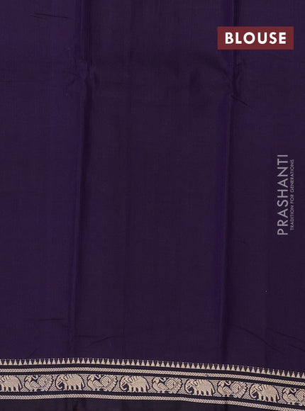 Narayanpet cotton saree violet with plain body and thread woven border