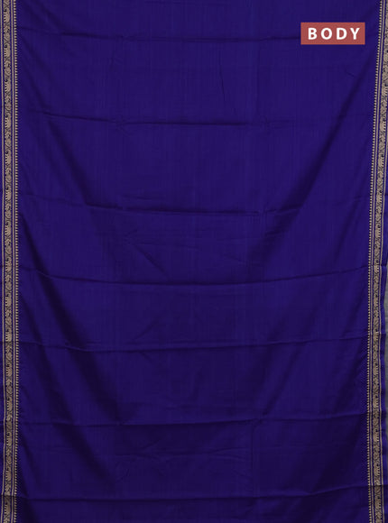 Narayanpet cotton saree blue with plain body and thread woven border