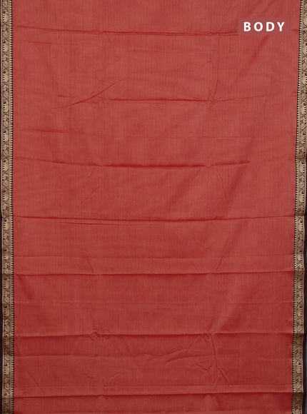 Narayanpet cotton saree red shade and deep maroon with plain body and thread woven border