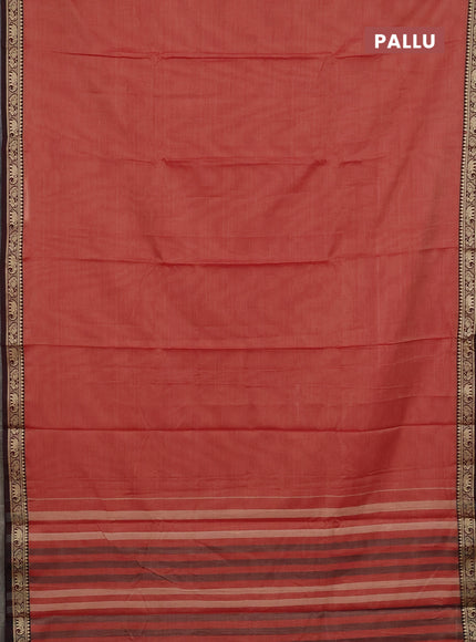 Narayanpet cotton saree red shade and deep maroon with plain body and thread woven border