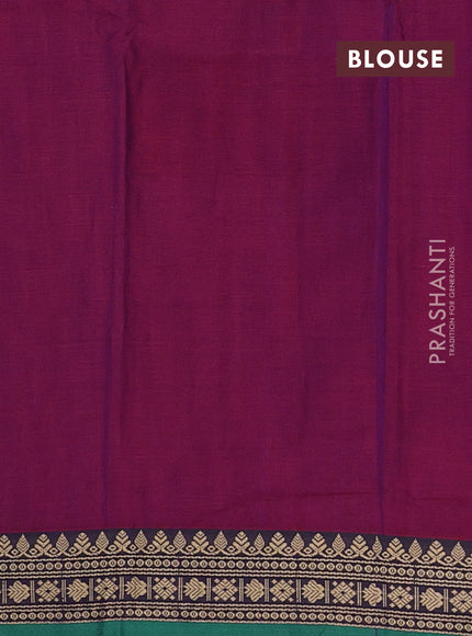 Narayanpet cotton saree purple and green with plain body and thread woven border