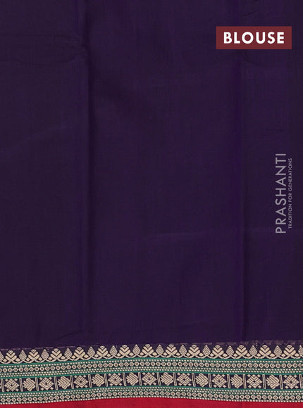 Narayanpet cotton saree violet and maroon with plain body and thread woven border