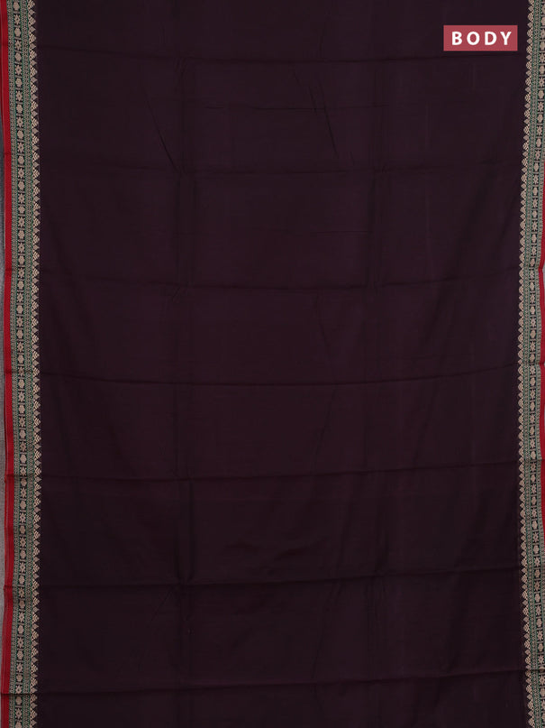 Narayanpet cotton saree deep wine shade and maroon with plain body and thread woven border