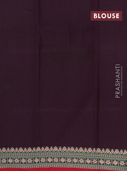 Narayanpet cotton saree deep wine shade and maroon with plain body and thread woven border