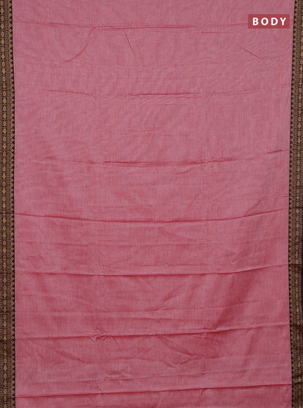 Narayanpet cotton saree red shade and deep wine with plain body and thread woven border