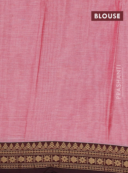 Narayanpet cotton saree red shade and deep wine with plain body and thread woven border