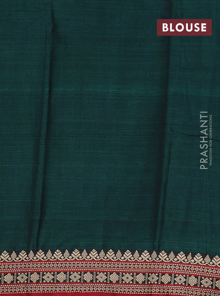 Narayanpet cotton saree green and maroon with plain body and thread woven border