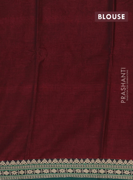 Narayanpet cotton saree deep maroon and green with plain body and thread woven border