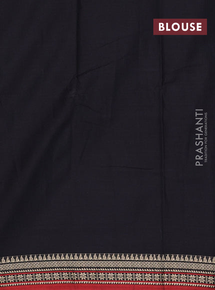 Narayanpet cotton saree black and maroon with plain body and thread woven border