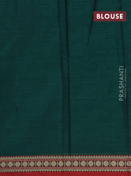 Narayanpet cotton saree green and maroon with plain body and thread woven border