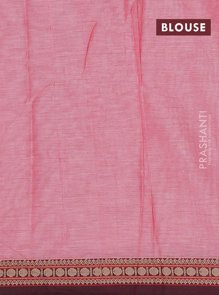 Narayanpet cotton saree red and peacock green with plain body and thread woven border