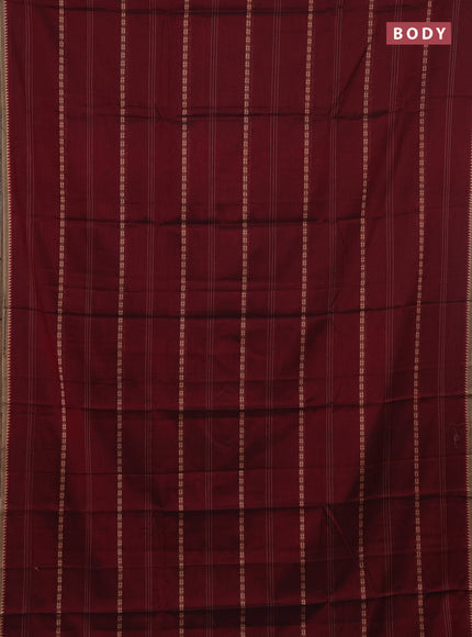 Narayanpet cotton saree deep maroon with thread weaves and small thread woven border