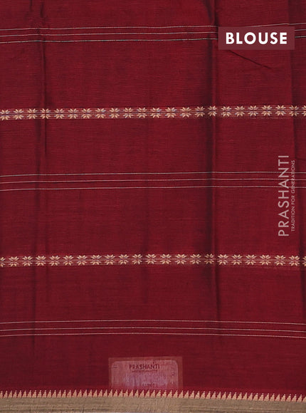 Narayanpet cotton saree deep maroon with thread weaves and small thread woven border