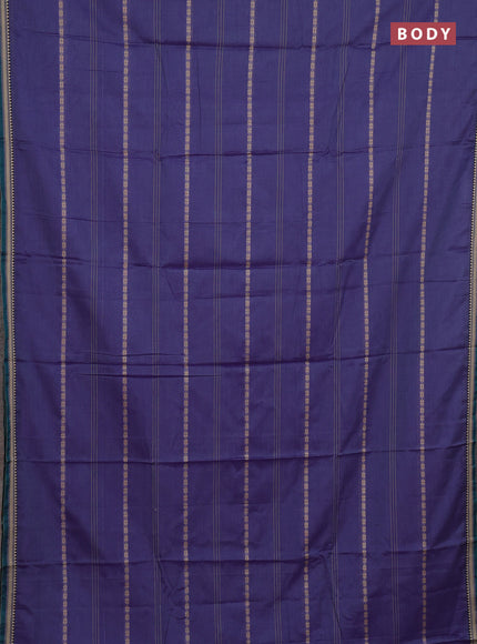 Narayanpet cotton saree patel violet and green with thread weaves and small thread woven border