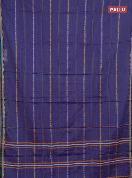 Narayanpet cotton saree patel violet and green with thread weaves and small thread woven border