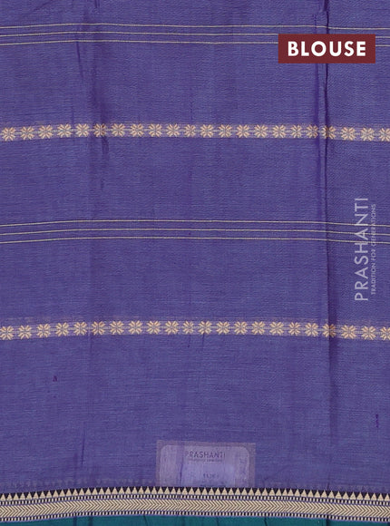 Narayanpet cotton saree patel violet and green with thread weaves and small thread woven border