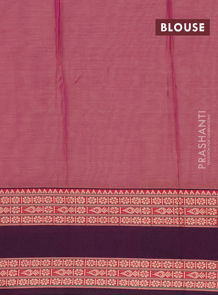 Narayanpet cotton saree purple and deep wine shade with plain body and rettapet thread woven border