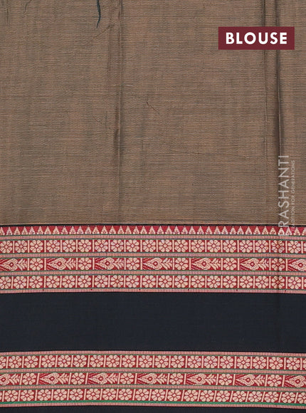 Narayanpet cotton saree chikku shade and jamun shade with plain body and rettapet thread woven border