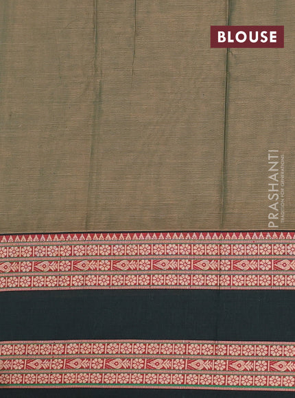 Narayanpet cotton saree pastel green and bottle green with plain body and rettapet thread woven border
