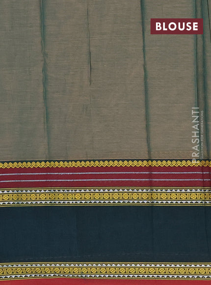 Narayanpet cotton saree pastel green and green with plain body and rettapet thread woven border