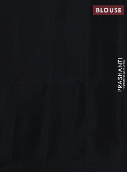 Pure soft silk saree black with zari woven buttas and simple border