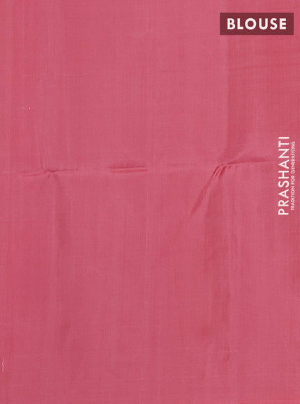 Pure soft silk saree cream and mild peach pink with allover checks & zari buttas and piping border
