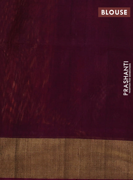 Ikat silk cotton saree rust shade and wine shade with allover ikat weaves and zari woven border