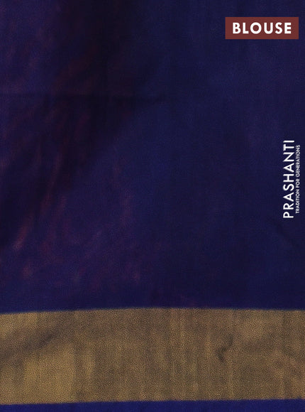 Ikat silk cotton saree pink and peacock blue with allover ikat weaves and zari woven border