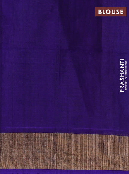 Ikat silk cotton saree light blue and blue with allover ikat weaves and zari woven border