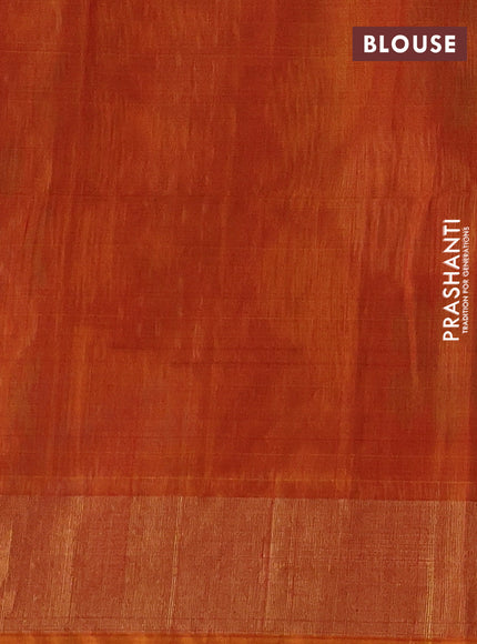 Ikat silk cotton saree navy blue and dual shade of dark mustard with allover ikat weaves and zari woven border