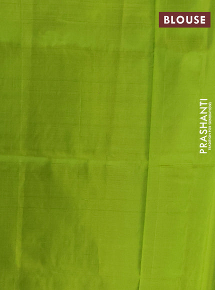 Pure uppada silk saree purple and light green with allover silver & zari woven buttas and zari woven simple border