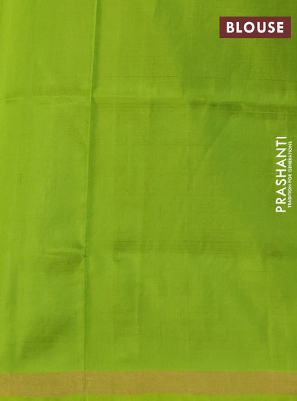 Pure uppada silk saree cs blue and light green with allover silver & zari woven buttas and zari woven simple border