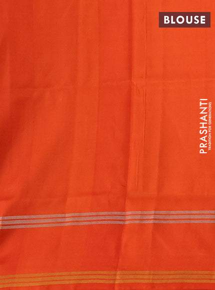 Pure uppada silk saree mustard yellow and orange with allover zari woven buttas and rettapet zari woven border