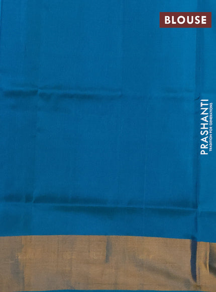 Pure uppada silk saree cs blue with allover silver & zari woven buttas and zari woven border
