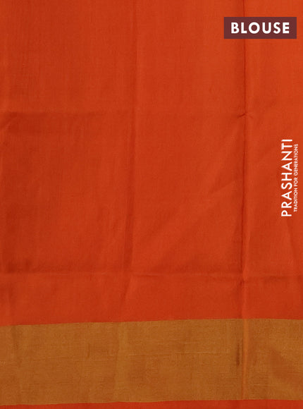 Pure uppada silk saree orange with allover silver & zari woven buttas and zari woven border