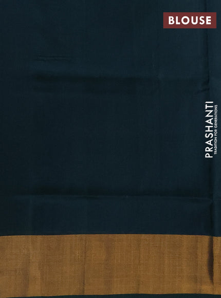 Pure uppada silk saree bottle green with allover silver & zari woven buttas and zari woven border