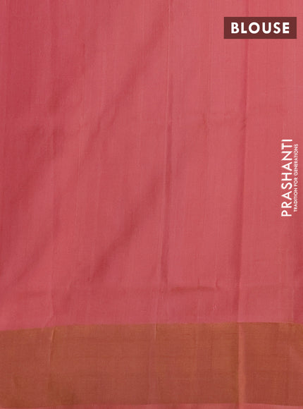 Pure uppada silk saree peach shade with allover silver & zari woven buttas and zari woven border