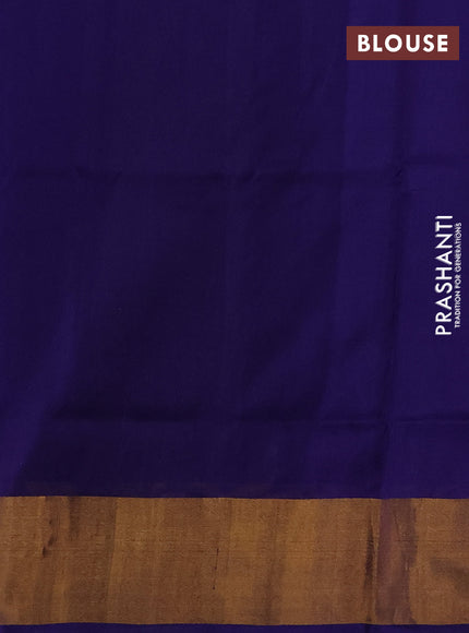 Pure uppada silk saree navy blue with allover silver & zari woven buttas and zari woven border